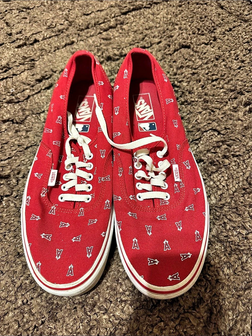 Vans x MLB Los Angeles Angels Authentic Men's Red & White Sneakers US 12